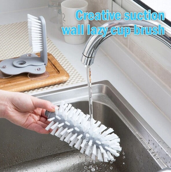 Kitchen Glass Cup Cleaner Suction Cup Cleaning Brush Washing Cup Brushes